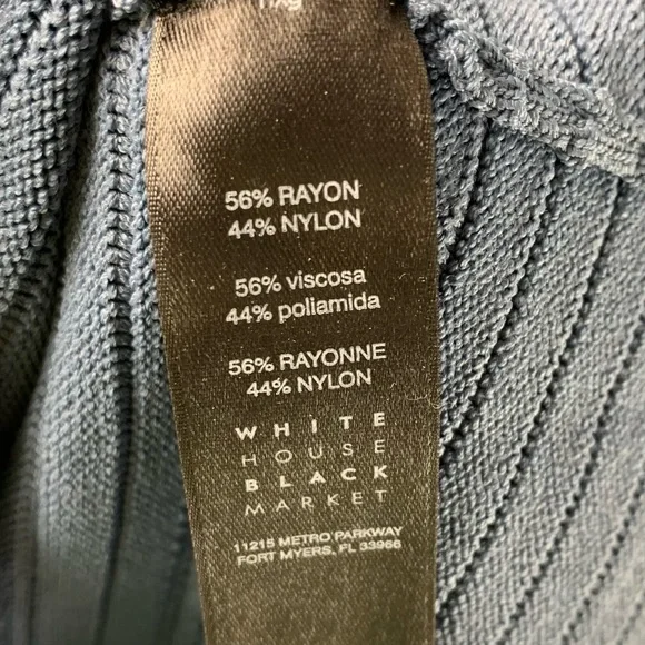 WHBM Blue Drama Bell Sleeve Pointelle Sweater - Picture 7 of 7